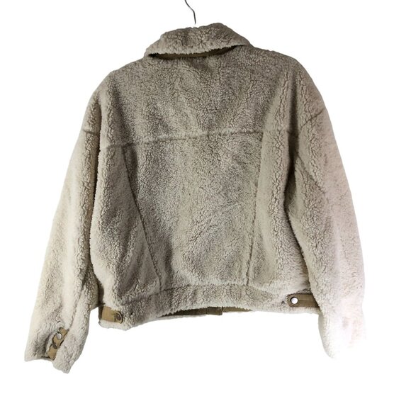 Universal Thread Faux Fur Snap Button Jacket Ivory Size S - Picture 4 of 7